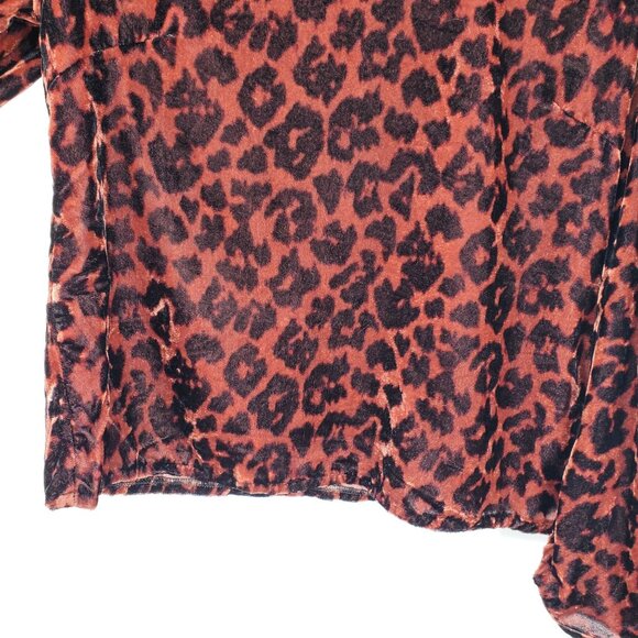 Dolan Anthropologie Charley Velvet Long Sleeved Cheetah Print Shirt XS - Picture 11 of 11